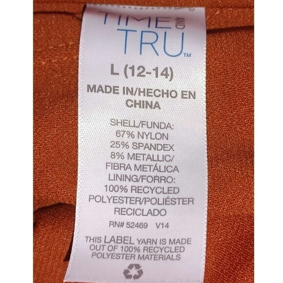 One Shoulder Metallic One Piece Swim Suit Rust Women's Size Large - Picture 4 of 4